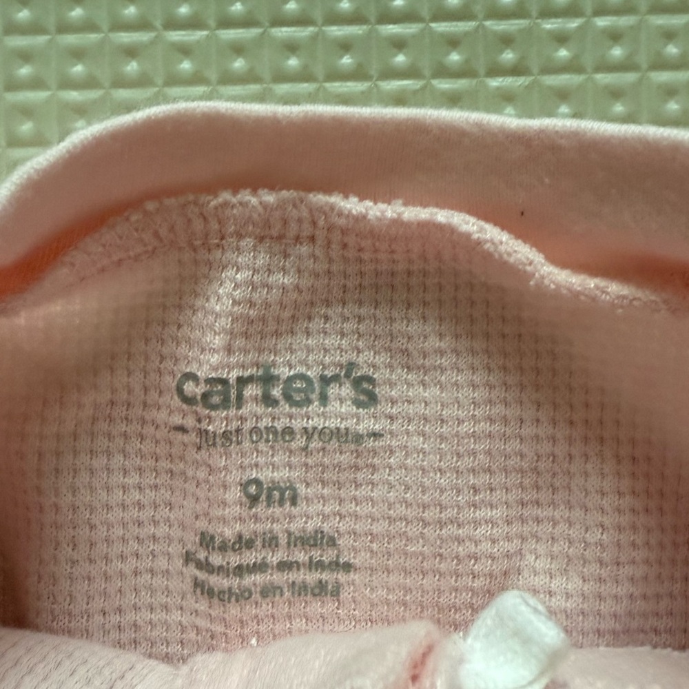 Carter’s|Baby girl waffle knit pastel Pink footsies,One Piece,Rainbow & sun••• - Picture 4 of 5